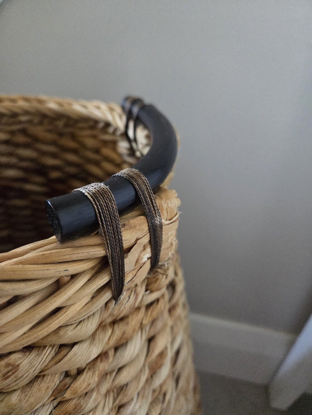 Tall Rattan Round Basket - Picture 5 of 11